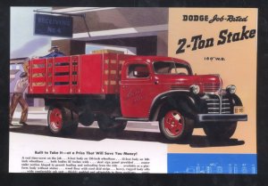1941 DODGE 2 TON STAKE TRUCK CAR DEALER ADVERTISING POSTCARD '51 MOPAR