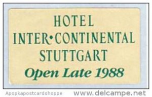 GERMANY STUTTGART HOTEL INTER CONTINENTAL VINTAGE LUGGAGE LABEL