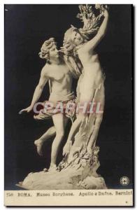 Italy Italia Roma Old Postcard Museo Borghese Apollo e Dafne Bernini