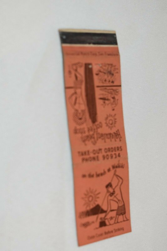 Halekulani Beach Coffee Shop Waikiki Hawaii 20 Strike Matchbook Cover