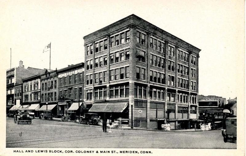 CT - Meriden.  Hall & Lewis Block, Corner of Coloney & Main Sts