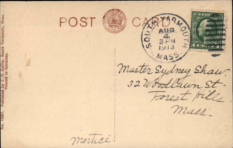 Yarmouth Cape Cod Massachusetts MA The Pines South c1910 Postcard
