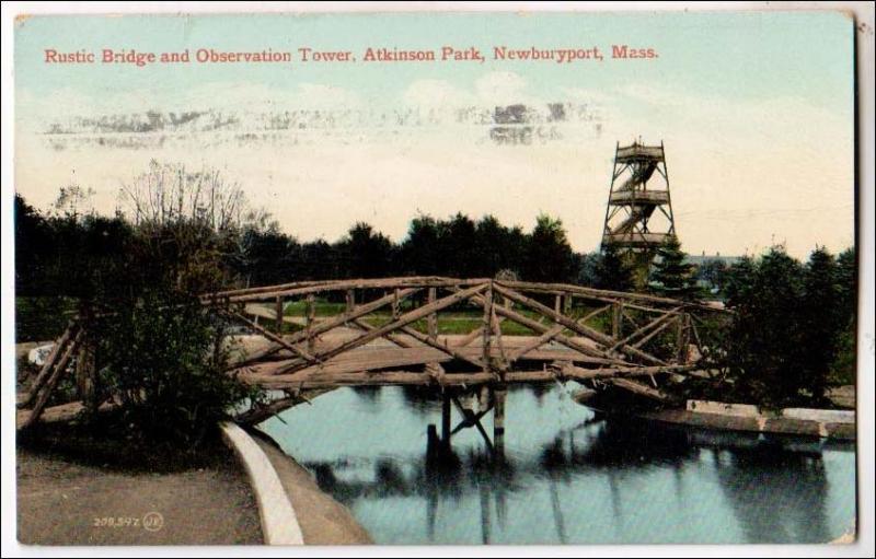 MA - Newburyport. Rustic Bridge & Observation Tower in Atkinson Park