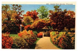 Postcard PARK SCENE Kenosha Wisconsin WI AS6704