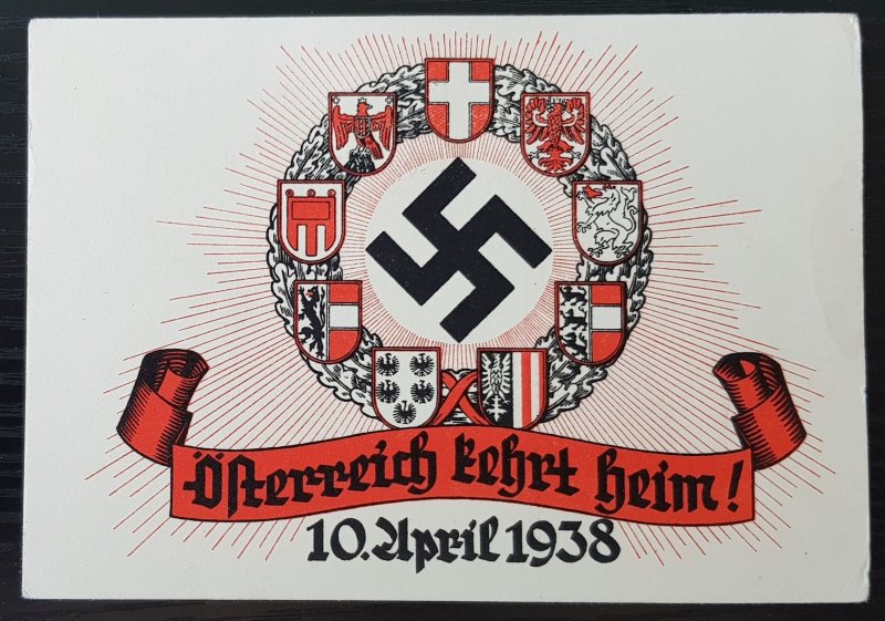 GERMANY THIRD 3rd REICH ORIGINAL NSDAP PROPAGANDA POSTCARD - AUSTRIA ANNEXATION