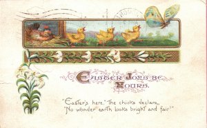 Easter Joys Be Yours Holiday Eastertide Greetings And Wish Vintage Postcard 1915