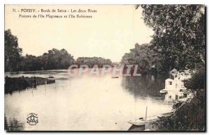 Old Postcard Poissy Bords de Seine Both Rives Tips of Migneaux Miss and Miss ...