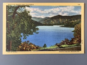 Shasta Lake CA Landscape Linen Postcard A1140091431