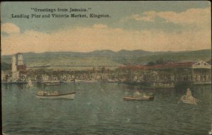 Kingston Jamaica Landing Pier c1910s Used Postcard