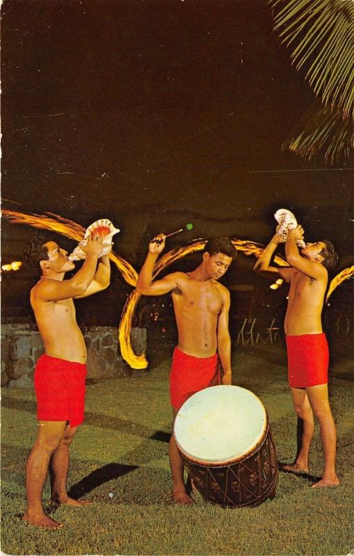 Kailua Kona Hawaii 1968 Postcard Kona Inn Torch Lighting