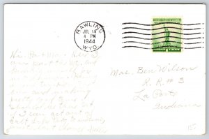 Sidney Nebraska~Birdseye~Downtown Main St~Factory District~Smokestack~RPPC 1944