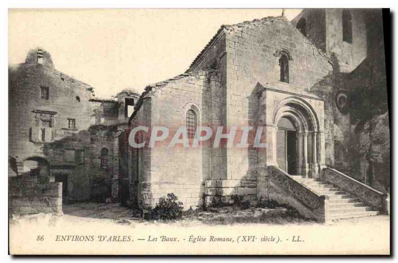 Old Postcard Environs Arles Les Baux Roman Church (XVI century)