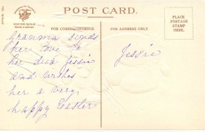 Embossed Easter-tide Postcard Cute White Rabbit With Pussy Willows Ser 994 IAPC