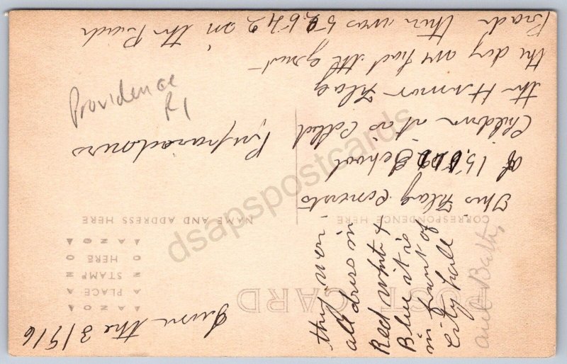 K16/ Providence Rhode Island RPPC Postcard c1910 Living Flag Students  96
