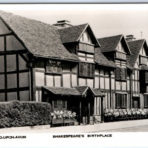 c1940s Stratford-upon-Avon, England RPPC Shakespeare Birthplace Tudor House A349