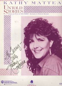 Kathy Mattea Untold Stories XL Hand Signed USA Sheet Music