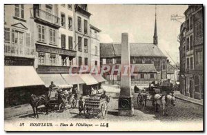 Old Postcard Honfleur Place de l & # 39Obelisque Horse