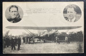 Mint France Real Picture postcard Trans Atlantic Pilots Coste & Bellonte 1930 