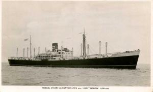 Federal Steam Navigation Co. - MV Huntingdon   *RPPC