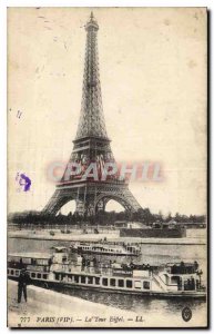 Old Postcard Paris Eiffel Tower VII boat Peniche