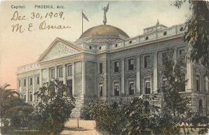Hand-Colored Postcard; Capitol. Phoenix AZ Albertype Posted