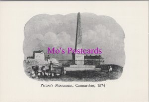 Wales Postcard - Carmarthen, Picton's Monument, 1874 (Repro)  RS37894