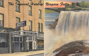 Niagara Falls, NY New York  IMPERIAL HOTEL~Louigi's Bar? ROADSIDE Linen Postcard