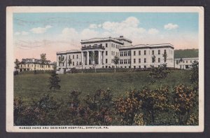 Postcard, United States, Danville PA, Nurses Home And Geisinger Hospital