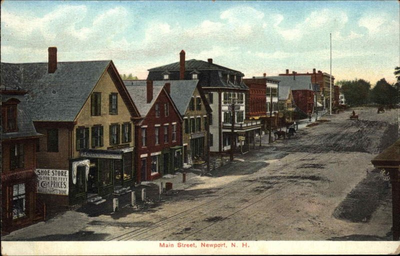 NEWPORT NH Main Street Bird's Eye View c1910 Postcard