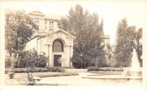 Ames Iowa~Iowa State College-University~Union & Fountain~Lots of Trees~'40s RPPC