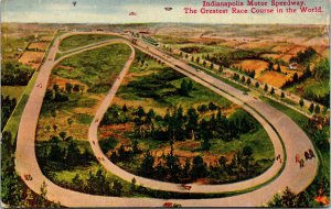 Postcard IN Indianapolis Motor Speedway Greatest Race Course in World 1910 F5