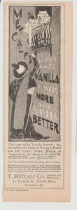 Metcalf's Vanilla 1896 Ad, T Metcalf Co 39 Tremont St Boston, Spanish Style