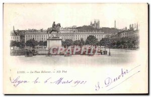 Old Postcard Lyon Place Bellecour