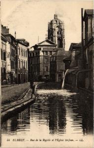 CPA ELBEUF-Rue de la Rigolle et l'Église St-JEAN (347517)