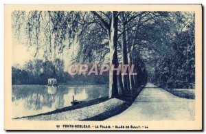 Old Postcard Palais De Fontainebleau Allee Sully