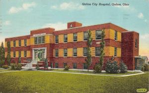 GALION, OH Ohio  GALION CITY HOSPITAL  Crawford Co  1953 Curteich Linen Postcard