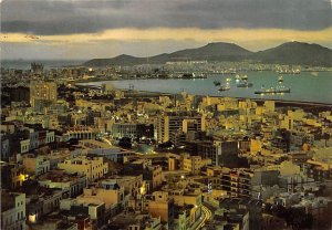 Vista parcial nocturna Las Palmas de Gran Canaria Spain 1970 