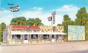 Missouri Camdenton 1950s Barbecue Adams Cafe roadside MWM Postcard 22-7743