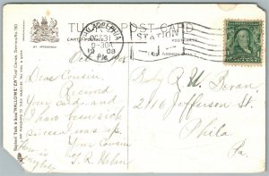 HALLOWEEN 1908 ANTIQUE POSTCARD KIDS w/ SHADOWS