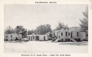 RAPID CITY SD~RUSHMORE MOTEL CABINS-DOWNTOWN ON ST JOSEPH ST~POSTCARD