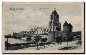 Old Postcard Mainz am Rhein Kaiserbrücke