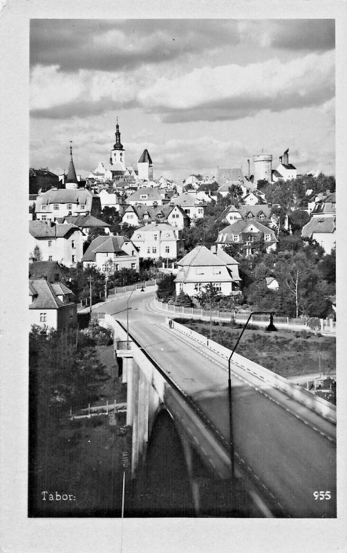 TABOR CZECH REPUBLIC~ELEVATED VIEW OF VILLAGE~PHOTO POSTCARD