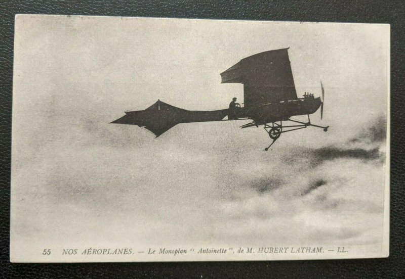 Mint Vintage Early Aviation Monoplane Antoinete M Hubert Latham France RPPC