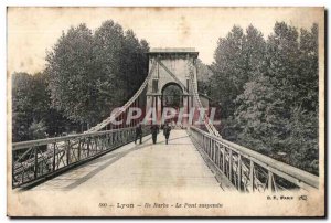 Postcard Old Lyon Ile Barbe The Suspension Bridge