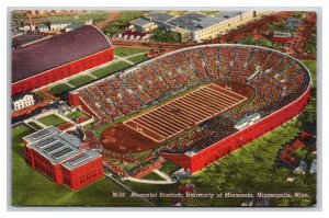 Memorial Stadium University Of Minnesota Minneapolis MN UNP Linen Postcard M20