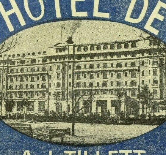 1920's Grand Hotel De Peking Luggage Label Vintage Original E33