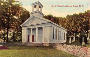 Kenoza Lake New York ME Church Street View Antique Postcard K41882