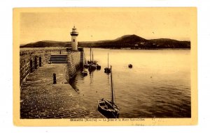 France - Dielette.  The Pier & Mt. Gilles (Passed by US Army Censor)  APO