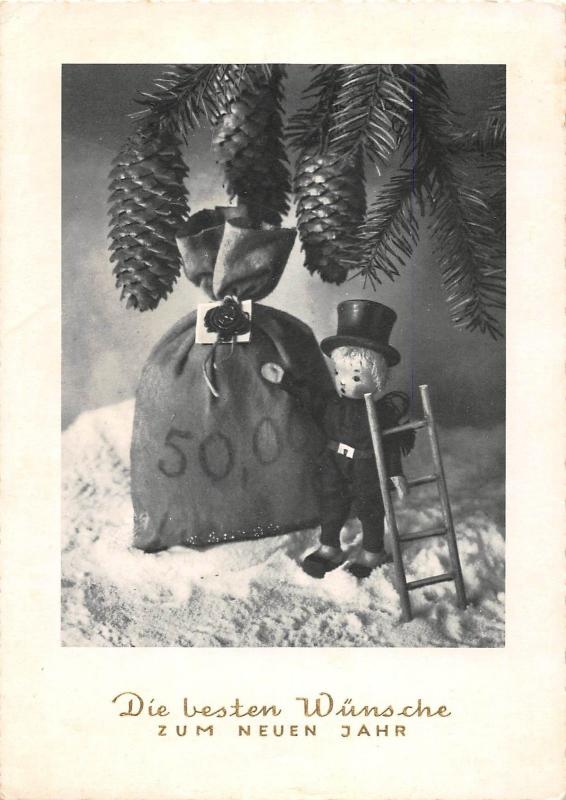 <A13> CHIMNEY SWEEP Postcard Good Luck New Years Chrome Continental Size26