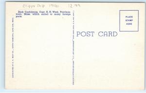 Cape Cod Massachusetts MA Bark Confidence Clipper Ship 1940s Vintage Postcard A5